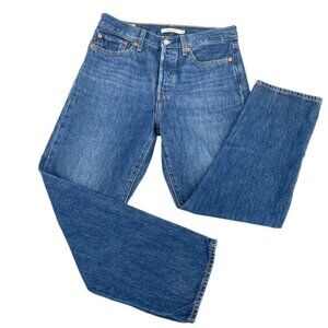 Levi's Premium Wedgie Straight Leg Cropped Jeans Size 28 High Waisted